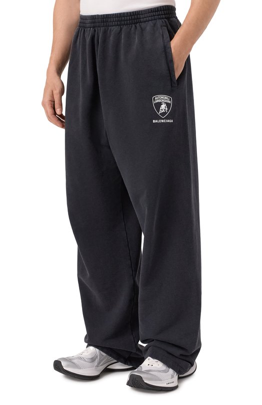 Хлопковые брюки Balenciaga x Automobili Lamborghini Balenciaga 826637/TSV08 Серый  826637/TSV08 Фото 3