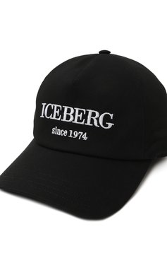 Женская хлопковая бейсболка ICEBERG черного цвета, арт. 7103/6920 | Фото 4 (Материал: Текстиль, Хлопок; Материал сплава: Проставлено; Нос: Не проставлено)