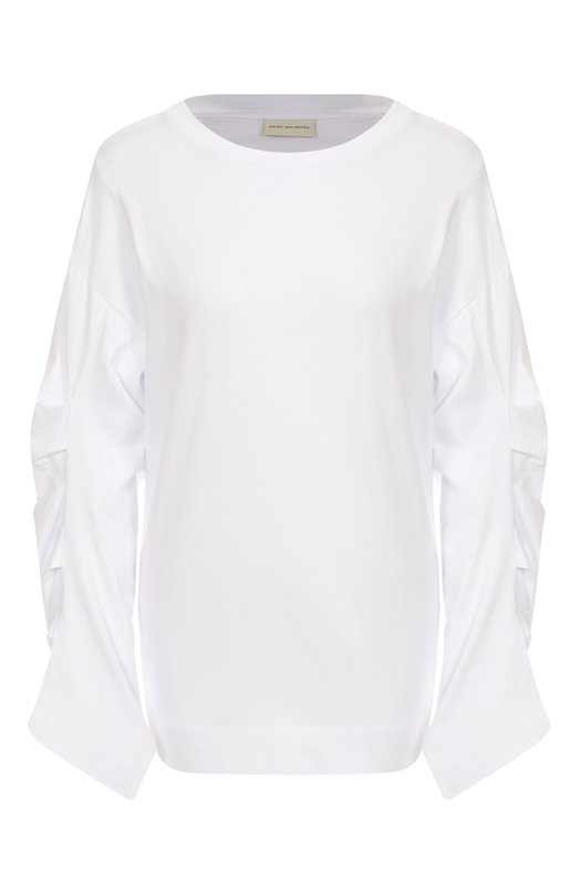 Хлопковый лонгслив Dries Van Noten 011110-2603-001 Белый 011110-2603-001
