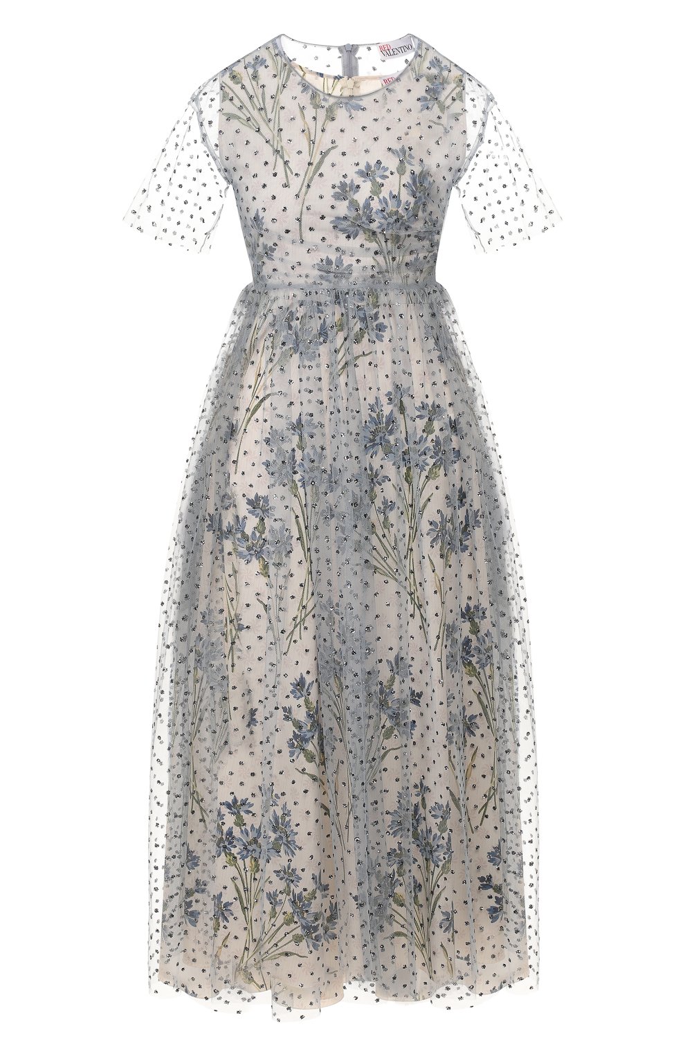 Платье-миди REDVALENTINO голубого цвета по цене 99550 руб., арт. TR3VAK36/4RL, фото 1 Платье-миди REDVALENTINO, арт. TR3VAK36/4RL, фото 1