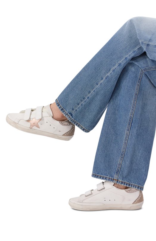 Кожаные кеды Old School LTD Golden Goose Deluxe Brand GWF00177.F007267 Белый  GWF00177.F007267 Фото 2