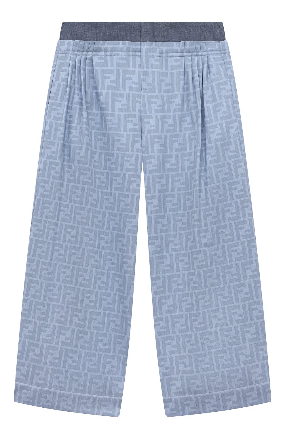 Хлопковые брюки FENDI голубого цвета по цене 49200 руб., арт. JFF306/AMIX/8A-12+, фото 1 Хлопковые брюки FENDI, арт. JFF306/AMIX/8A-12+, фото 1