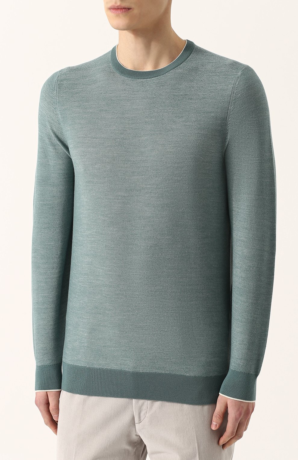 Кашемировый джемпер LORO PIANA зеленого цвета по цене 116000 руб., арт. FAF6086, фото 3 Кашемировый джемпер LORO PIANA, арт. FAF6086, фото 3