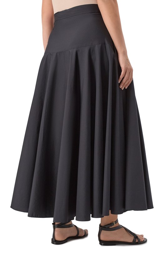 Хлопковая юбка Max Mara Studio 0XIRIA Чёрный  0XIRIA Фото 4