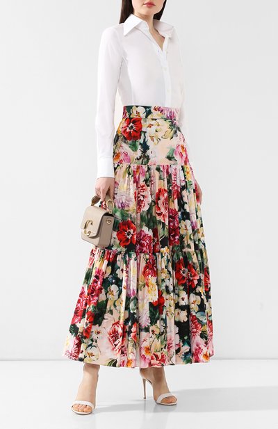 Хлопковая юбка DOLCE & GABBANA разноцветного цвета по цене 156500 руб., арт. F4A8QT/HS5CY, фото 2 Хлопковая юбка DOLCE & GABBANA, арт. F4A8QT/HS5CY, фото 2