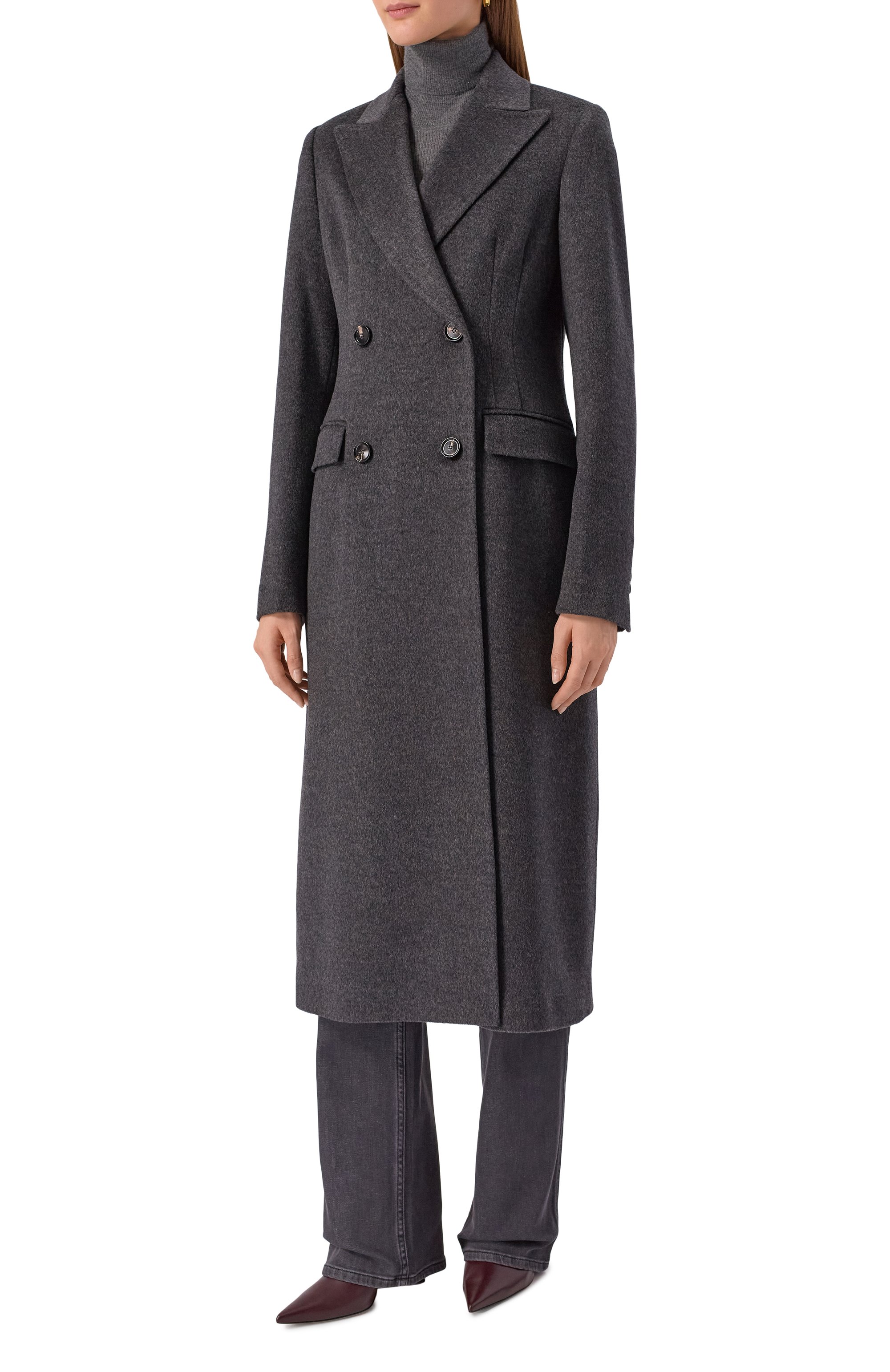 Шерстяное пальто MVST темно-серого цвета по цене 353000 руб., арт. 1602L118DPM/552, фото 3 Шерстяное пальто MVST, арт. 1602L118DPM/552, фото 3