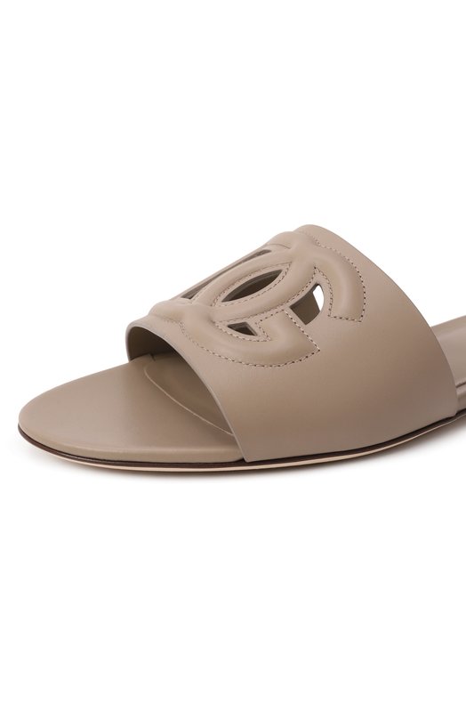 Кожаные шлепанцы Bianca Dolce & Gabbana CQ0436/AY329 Бежевый  CQ0436/AY329 Фото 7