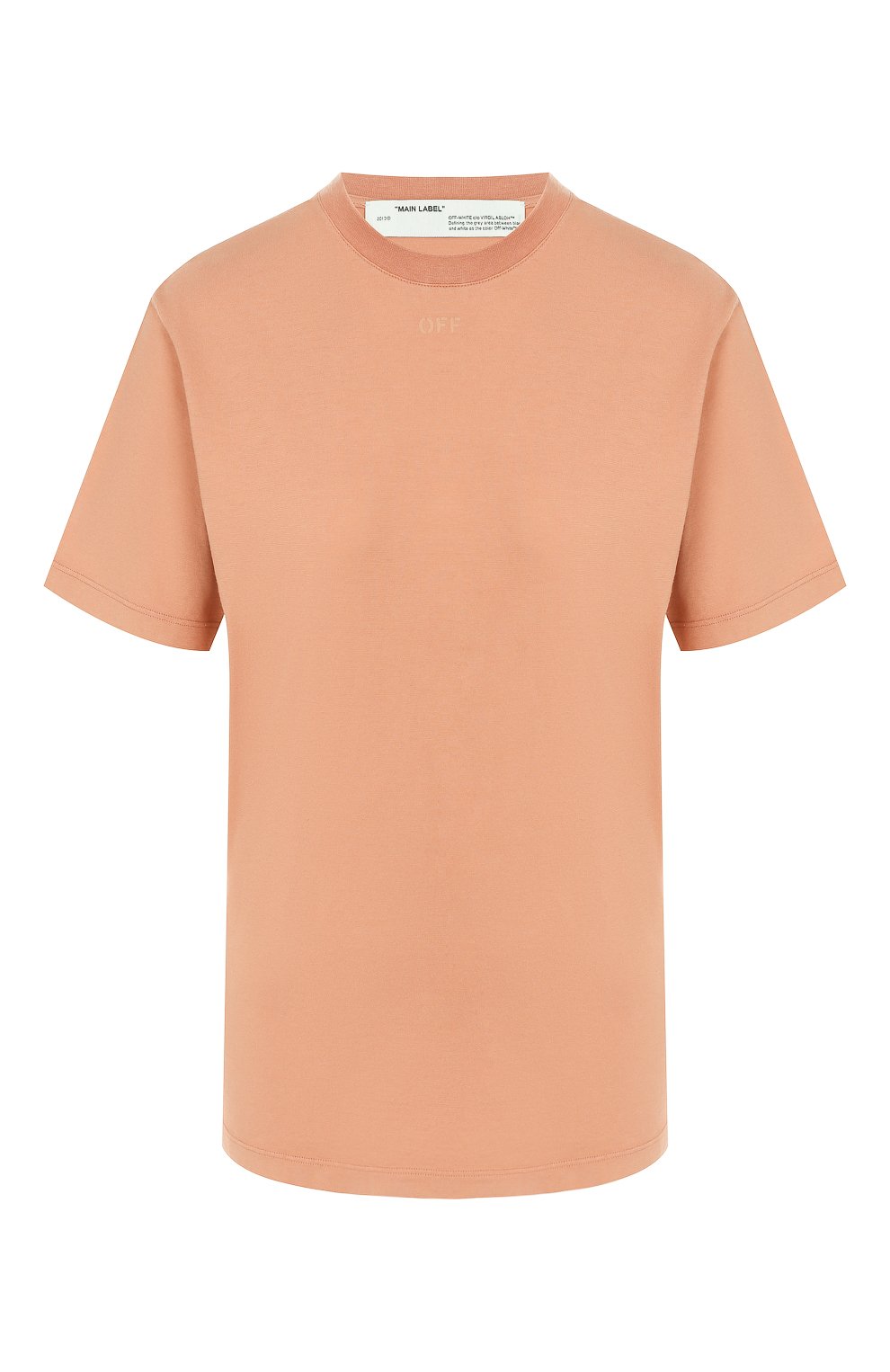 Хлопковая футболка OFF-WHITE розового цвета по цене 19950 руб., арт. 0WAA049E19F290960303, фото 1 Хлопковая футболка OFF-WHITE, арт. 0WAA049E19F290960303, фото 1
