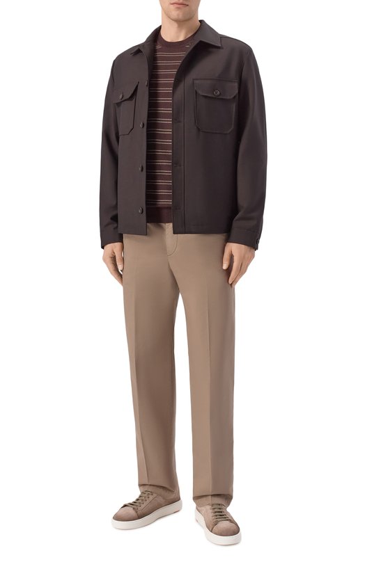 Джемпер из хлопка и лиоцелла BOSS 50560482 Коричневый  50560482 Фото 2