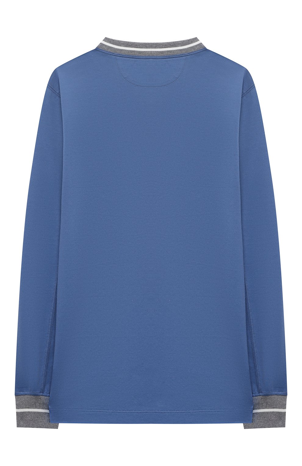 Хлопковый лонгслив BRUNELLO CUCINELLI синего цвета по цене 29700 руб., арт. B0T61T109C, фото 2 Хлопковый лонгслив BRUNELLO CUCINELLI, арт. B0T61T109C, фото 2