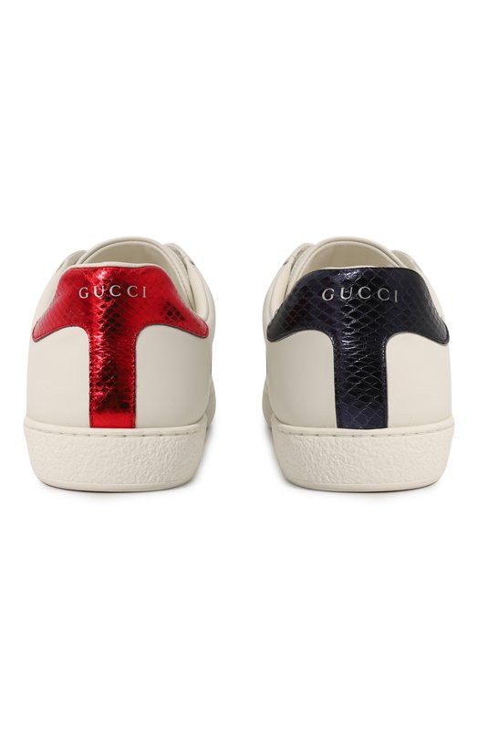 фото Кеды ace с отделкой из кожи змеи gucci