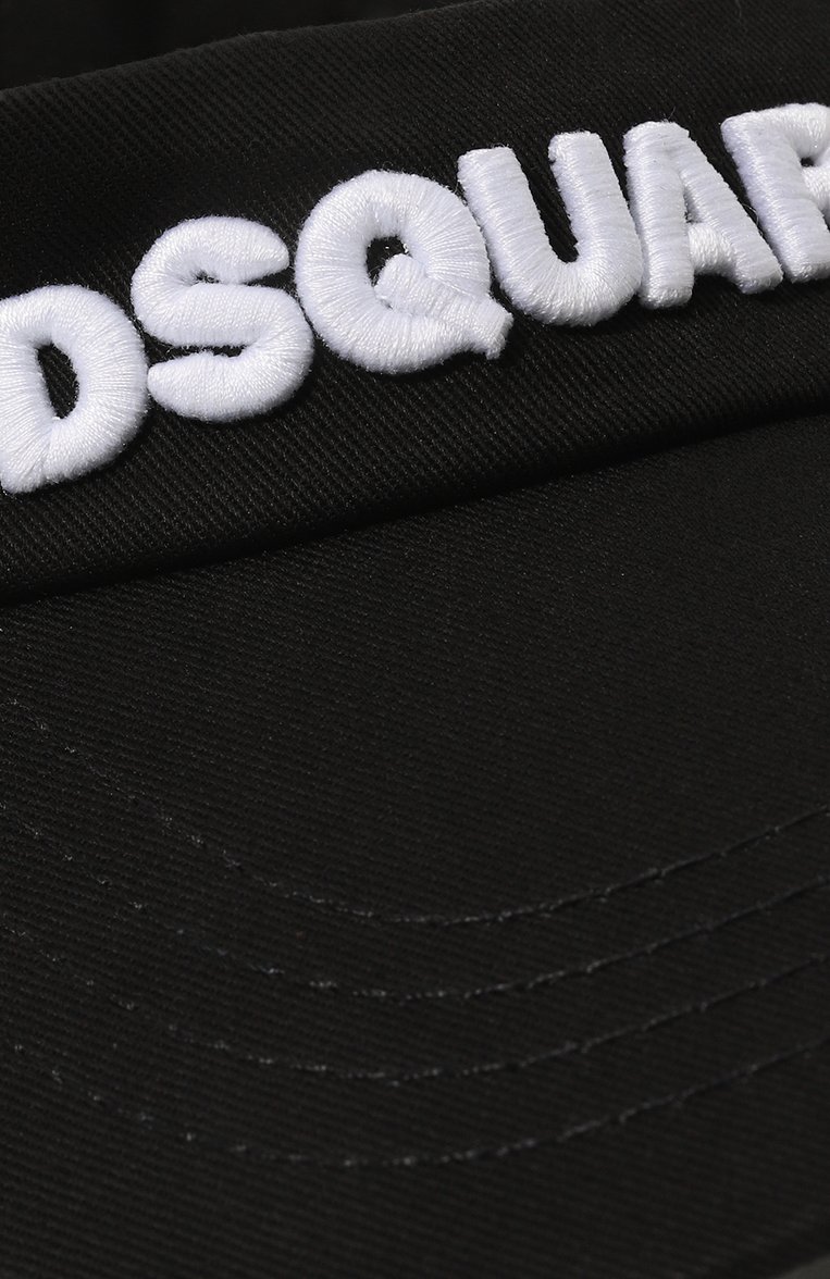 Женский хлопковый козырек DSQUARED2 черного цвета, арт. HAW0068 | Фото 4 (Материал: Текстиль, Хлопок; Нос: Не проставлено)