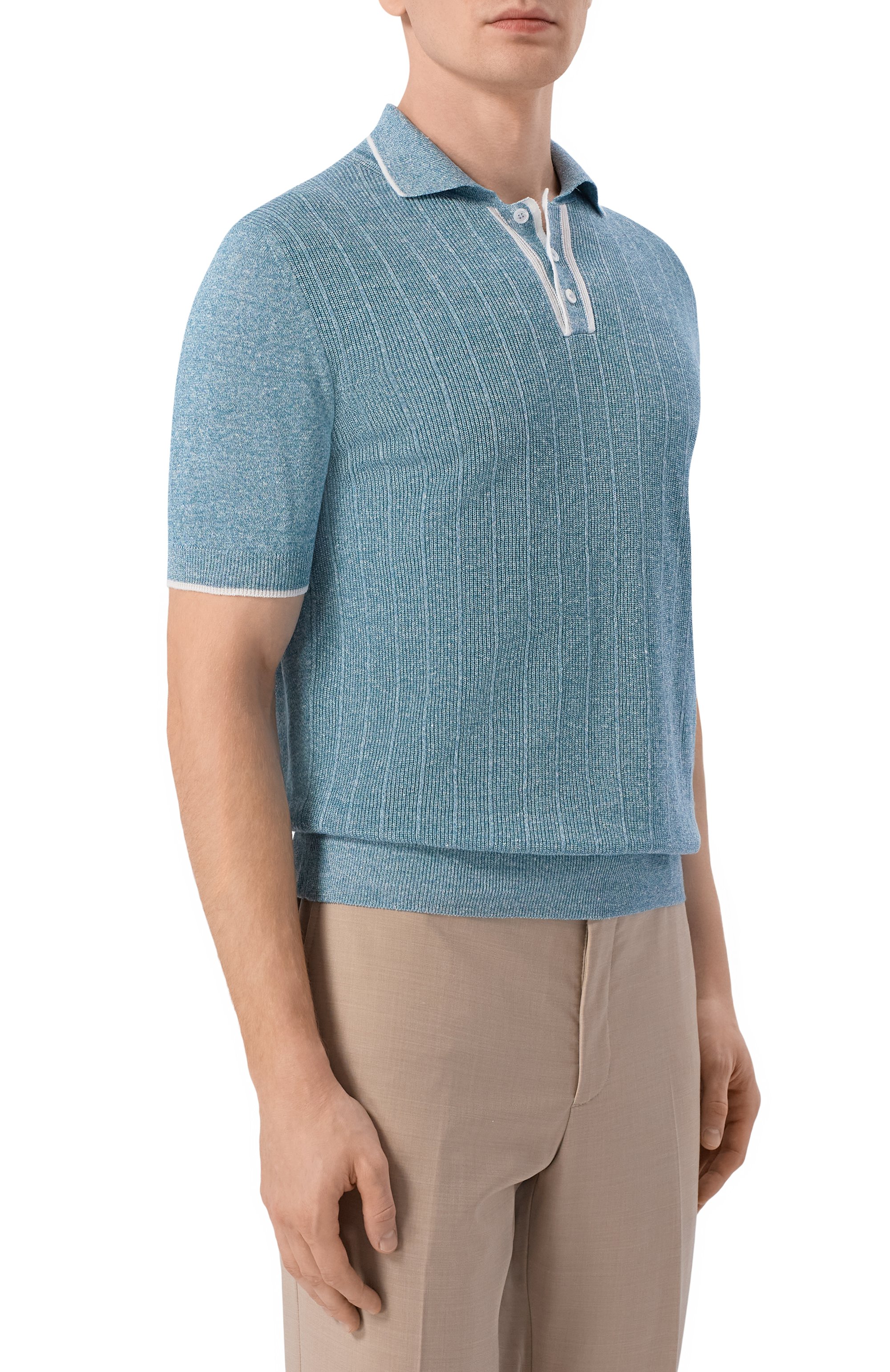 Поло изо льна и хлопка FEDELI, арт. MU005870/IRLANDA BIC, фото 3