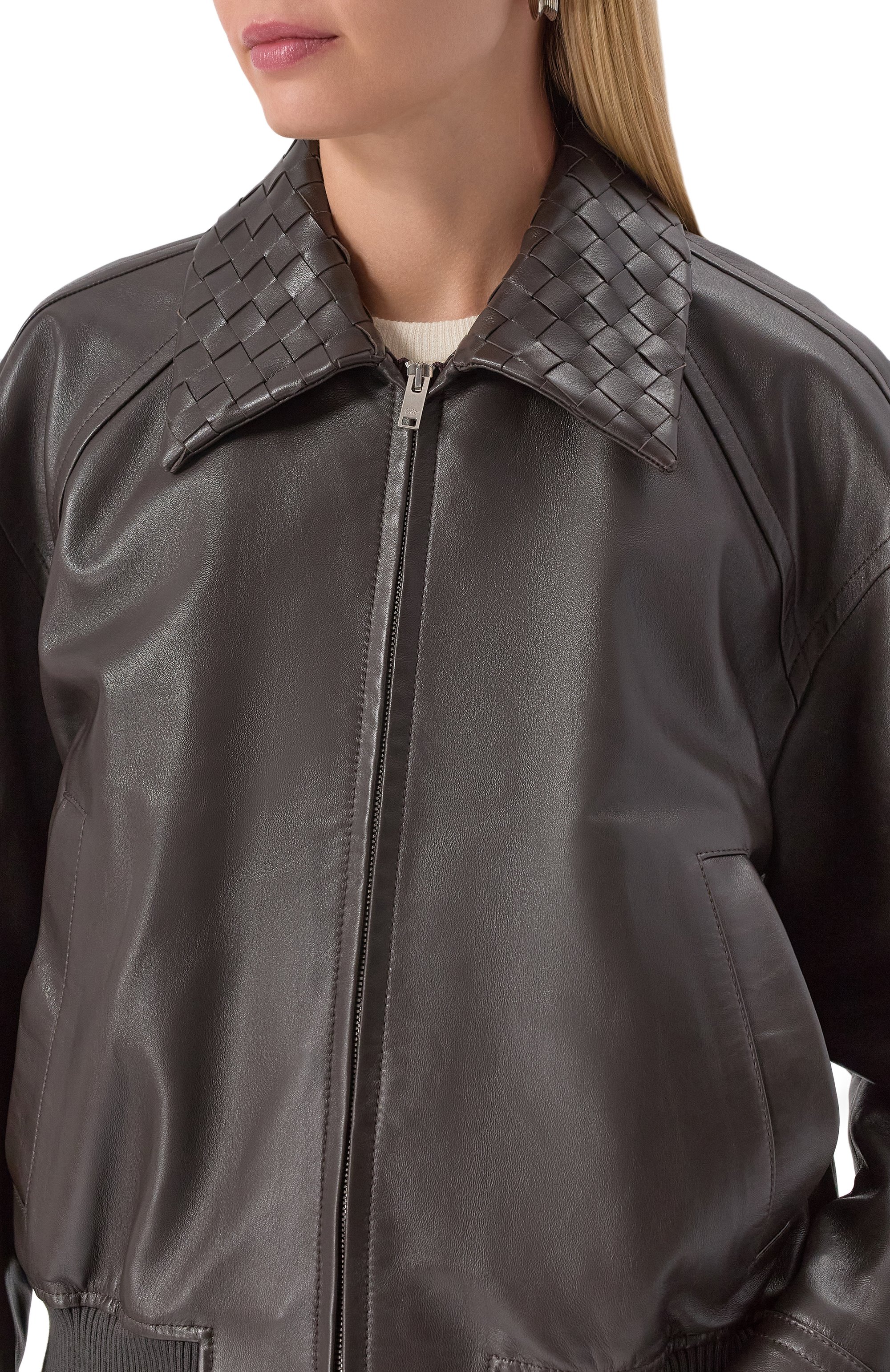 Кожаный бомбер BOTTEGA VENETA, арт. 832893/V5BX0, фото 5