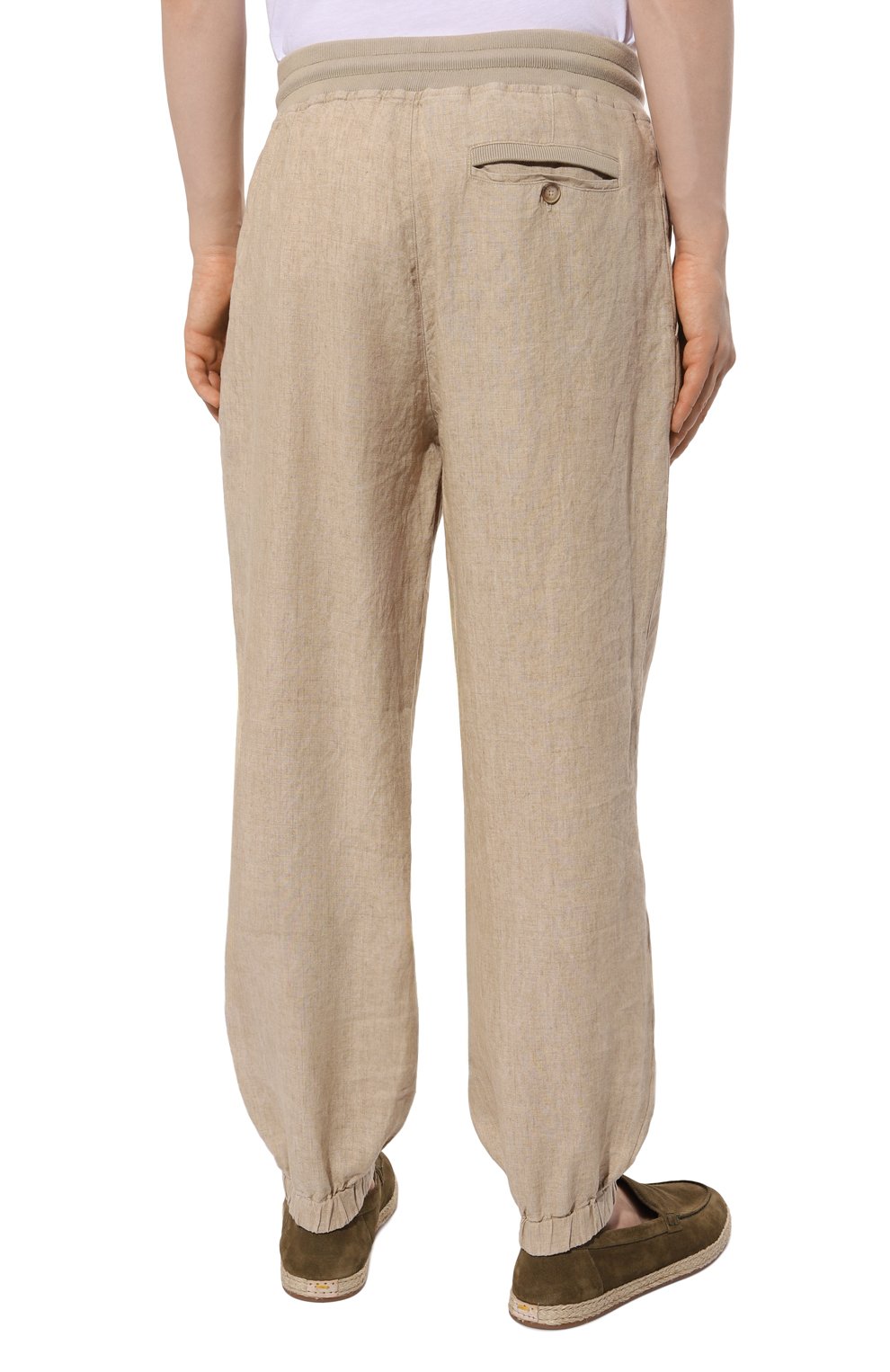 Льняные джоггеры GRAN SASSO бежевого цвета по цене 39650 руб., арт. 76108/50612, фото 4 Льняные джоггеры GRAN SASSO, арт. 76108/50612, фото 4