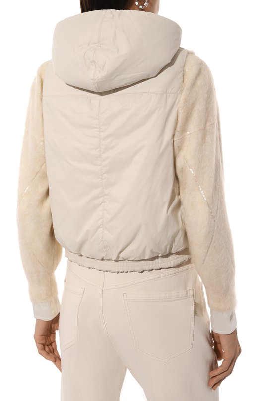 Двусторонний жилет с мехом козлика Brunello Cucinelli MPMWE3080 Бежевый  MPMWE3080 Фото 7