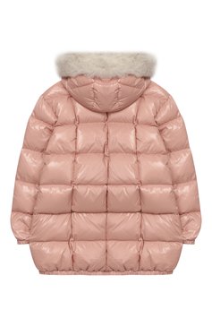 Детская пуховик с меховой отделкой parana MONCLER ENFANT розового цвета, арт. E2-954-46322-25-C0067/12-14A | Фото 2 (Кросс-КТ: Зима; Девочки Кросс-КТ: Пуховик-верхняя одежда; Рукава: Длинные; Материал внешний: Синтетический материал; Материал подклада: Синтетический материал; Материал утеплителя: Пух и перо; Статус проверки: Проверена категория)