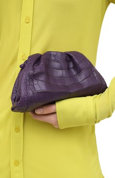 Женский клатч pouch mini из кожи аллигатора BOTTEGA VENETA фиолетового цвета, арт. 585852/VCPX2/AMIS | Фото 5 (Материал: Экзотическая кожа; Региональные ограничения белый список (Axapta Mercury): RU; Материал сплава: Проставлено; Женское Кросс-КТ: Клатч-клатчи; Размер: mini; Реме�нь/цепочка: На ремешке; Драгоценные камни: Проставлено)