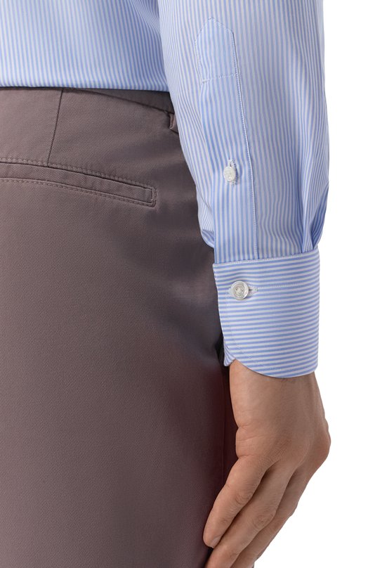 Хлопковая сорочка Finamore 1925 NAP0LI 1 ZANTE Z N/C0740T Голубой  NAP0LI 1 ZANTE Z N/C0740T Фото 5