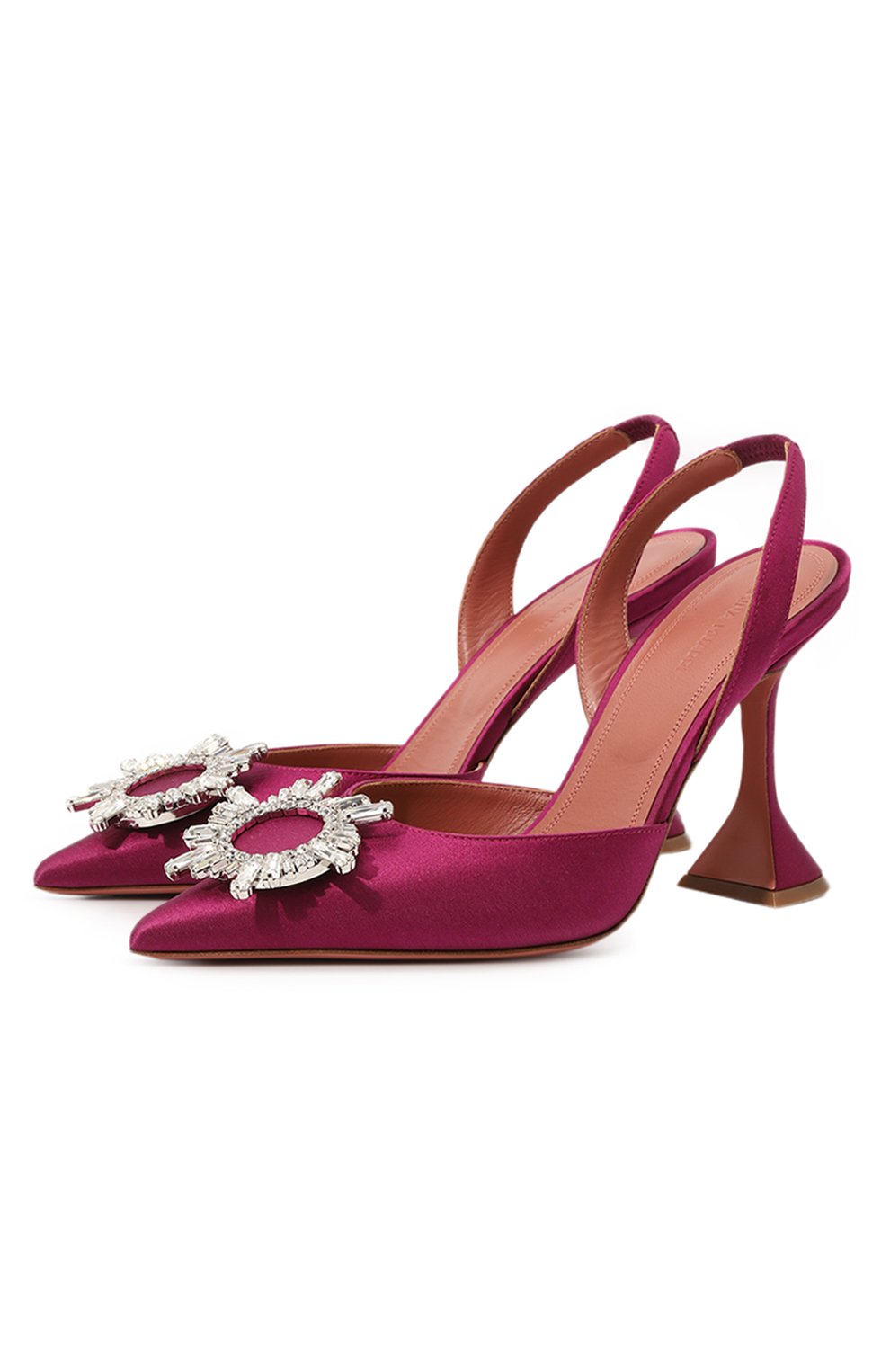 Текстильные туфли begum AMINA MUADDI, арт. BEGUM SLING/SATIN/NUDE, фото 1