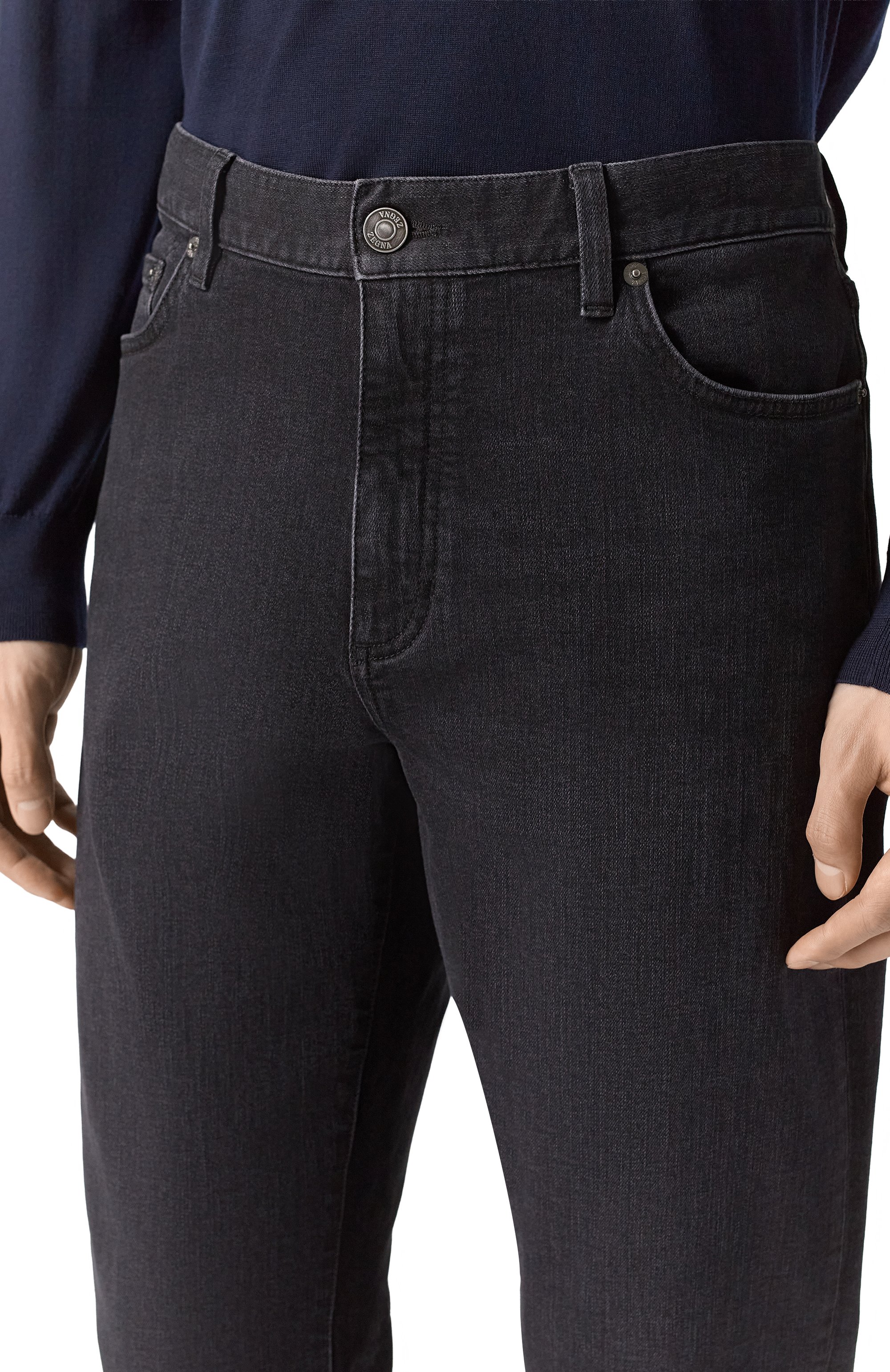 Джинсы ZEGNA черного цвета по цене 99500 руб., арт. CITY.002/E8I80, фото 5 Джинсы ZEGNA, арт. CITY.002/E8I80, фото 5