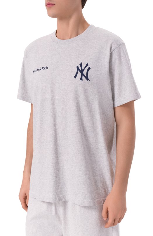 Хлопковая футболка Sporty and Rich T0043623633GY03 Серый  T0043623633GY03 Фото 3