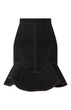 Женская джинсовая юбка ALEXANDER MCQUEEN черного цвета, арт. 630911/QMAA2 | Фото 1 (Материал внешний: Хлопок, Деним; Длина Ж (юбки, платья, шорты): Мини; Женское Кросс-КТ: Юбка-одежда; Стили: Кэжуэл; Кросс-КТ: Деним; Материал сплава: Проставлено; Драгоценные камни: Проставлено)
