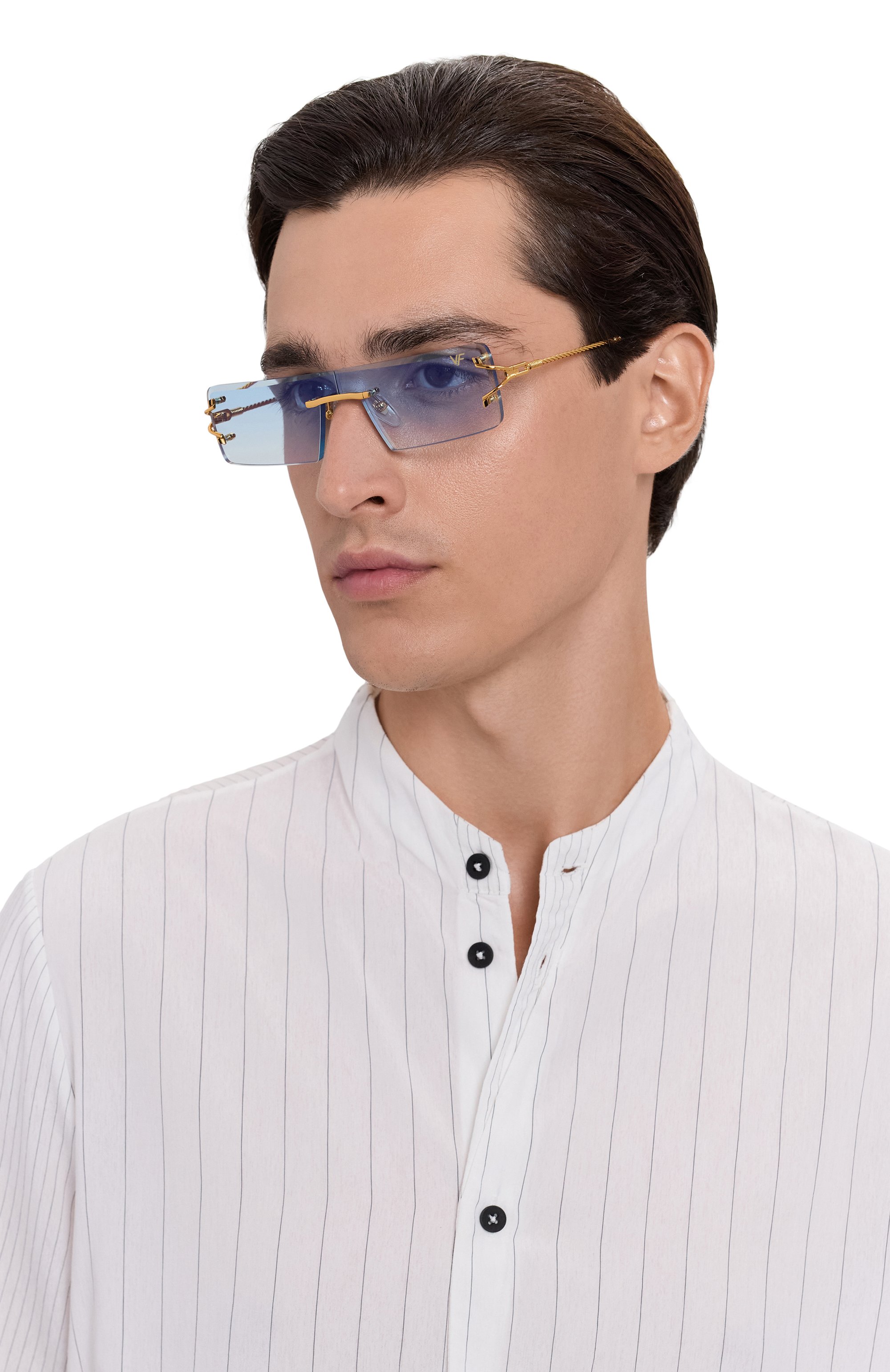 Солнцезащитные очки VINTAGE FRAMES, арт. EMPIRE 24KT G0LD/BLUE GRADIENT FLASH BL, фото 2