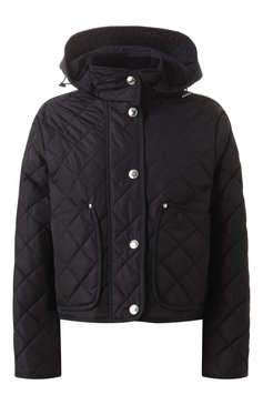 Женская куртка BURBERRY черного цвета, арт. 8072798 | Фото 1 (Длина (верхняя одежда): Короткие; Драгоценные камни: Проставлено; Материал подклада: Синтетический материал; Рукава: Длинные; Материал сплава: Проставлено; Кросс-КТ: Легкие, Куртка; Стили: Кэжуэл; Материал внешний: Синтетический материал)