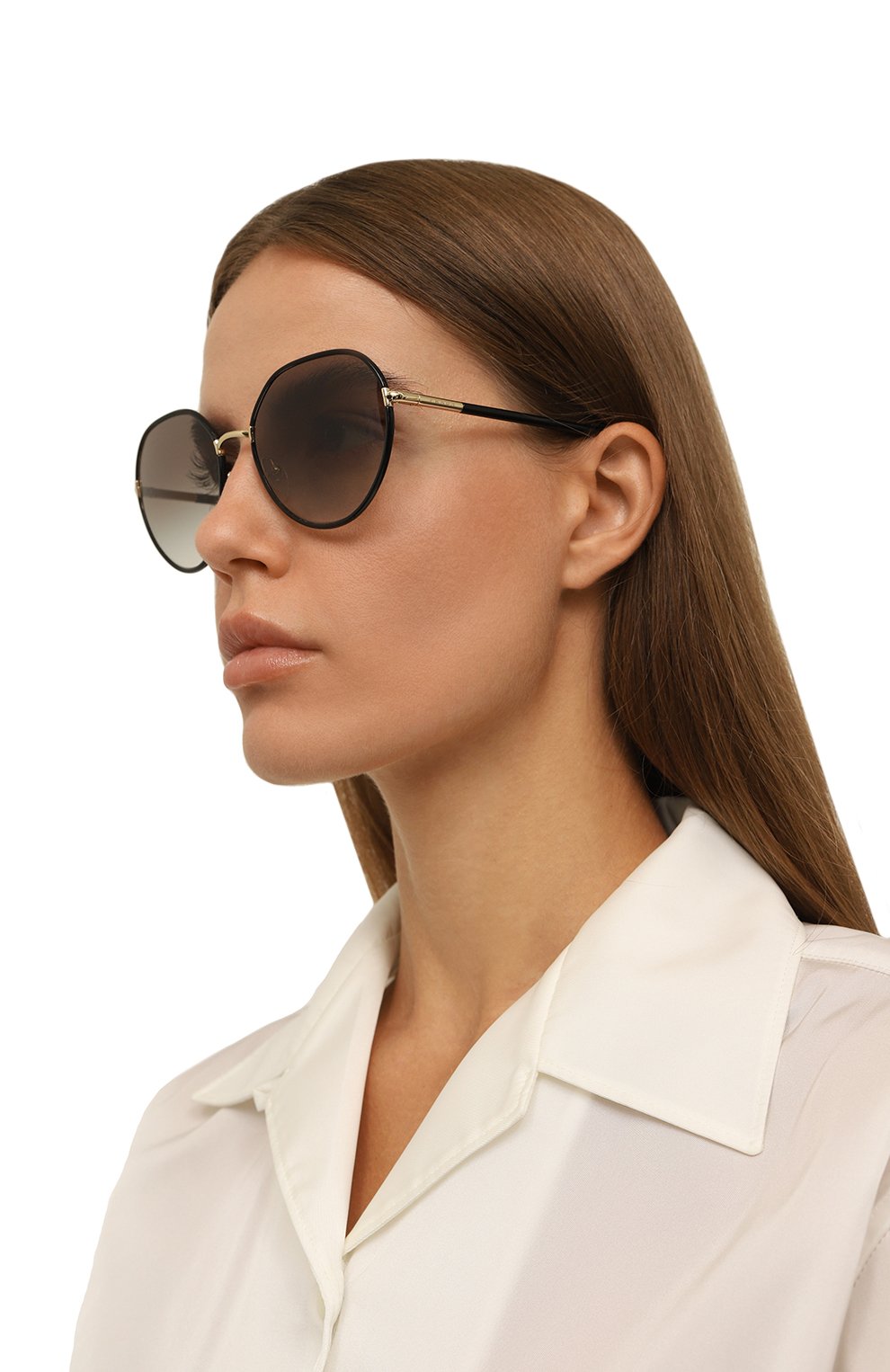 Солнцезащитные очки PRADA черного цвета по цене 38000 руб., арт. SPR65X-EAAV-F00A7-058, фото 2 Солнцезащитные очки PRADA, арт. SPR65X-EAAV-F00A7-058, фото 2