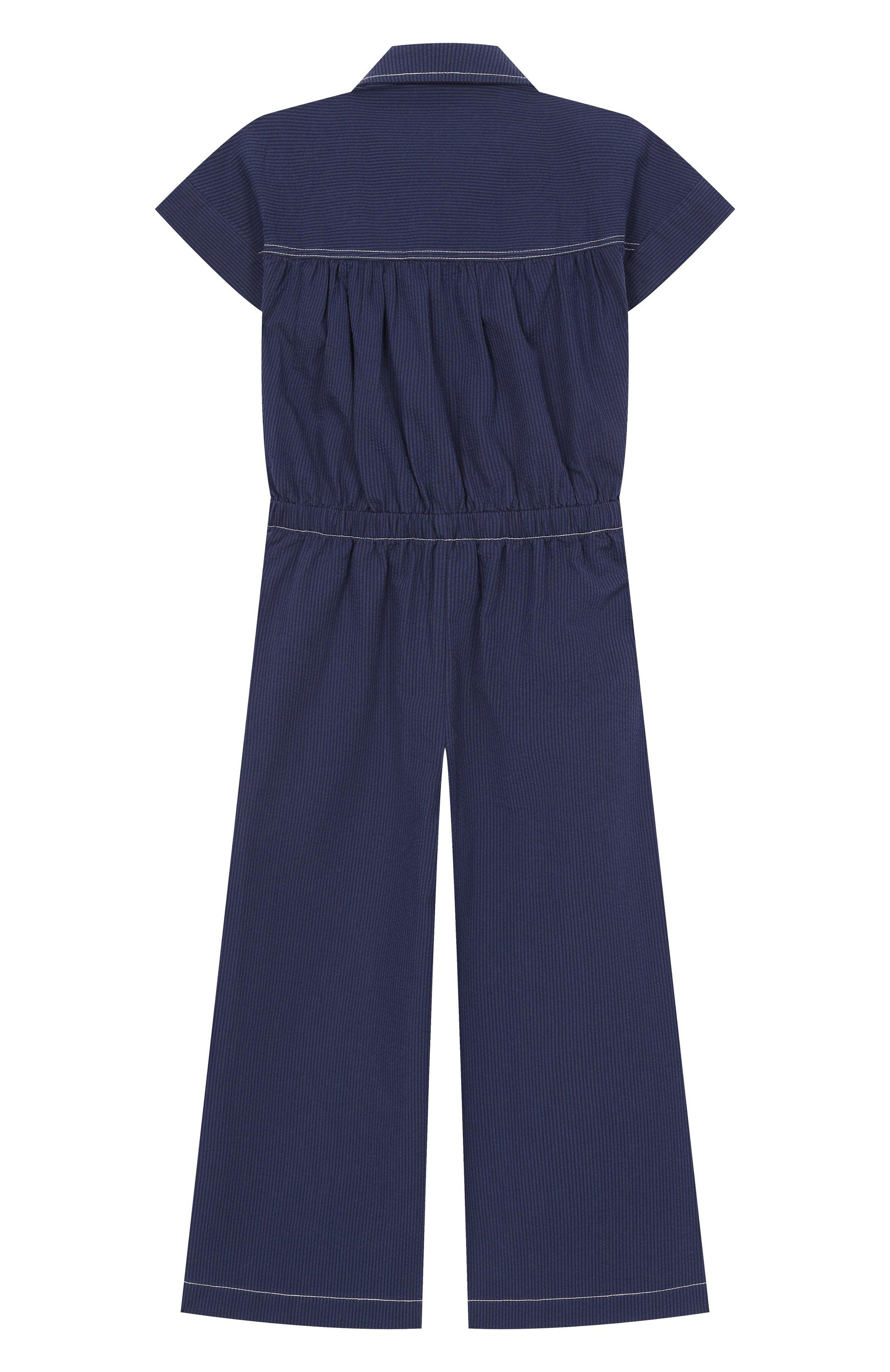 Хлопковый комбинезон BONPOINT темно-синего цвета по цене 24800 руб., арт. S06G0VW00001/10A-12A, фото 2 Хлопковый комбинезон BONPOINT, арт. S06G0VW00001/10A-12A, фото 2