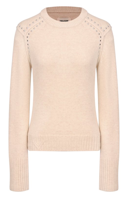 Пуловер из шерсти и кашемира Zadig and Voltaire KWSW02830 Бежевый KWSW02830