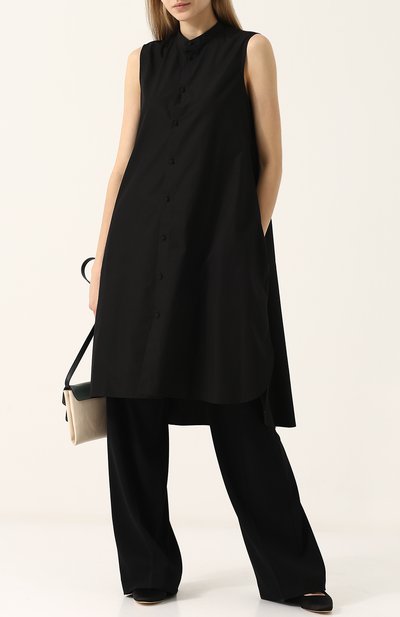 Удлиненный хлопковый топ без рукавов YOHJI YAMAMOTO, арт. FE-D53-001, фото 2