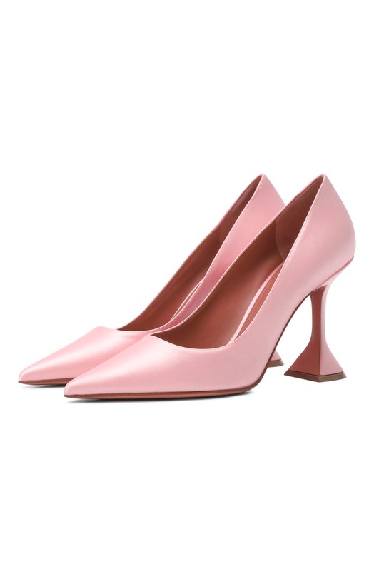 Атласные туфли Ami 95 Amina Muaddi AMI PUMP 95/SATIN Розовый AMI PUMP 95/SATIN