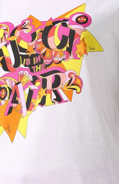 Хлопковая футболка с принтом EMILIO PUCCI белого цвета по цене 21800 руб., арт. 8RJP35/8R987, фото 5 Хлопковая футболка с принтом EMILIO PUCCI, арт. 8RJP35/8R987, фото 5