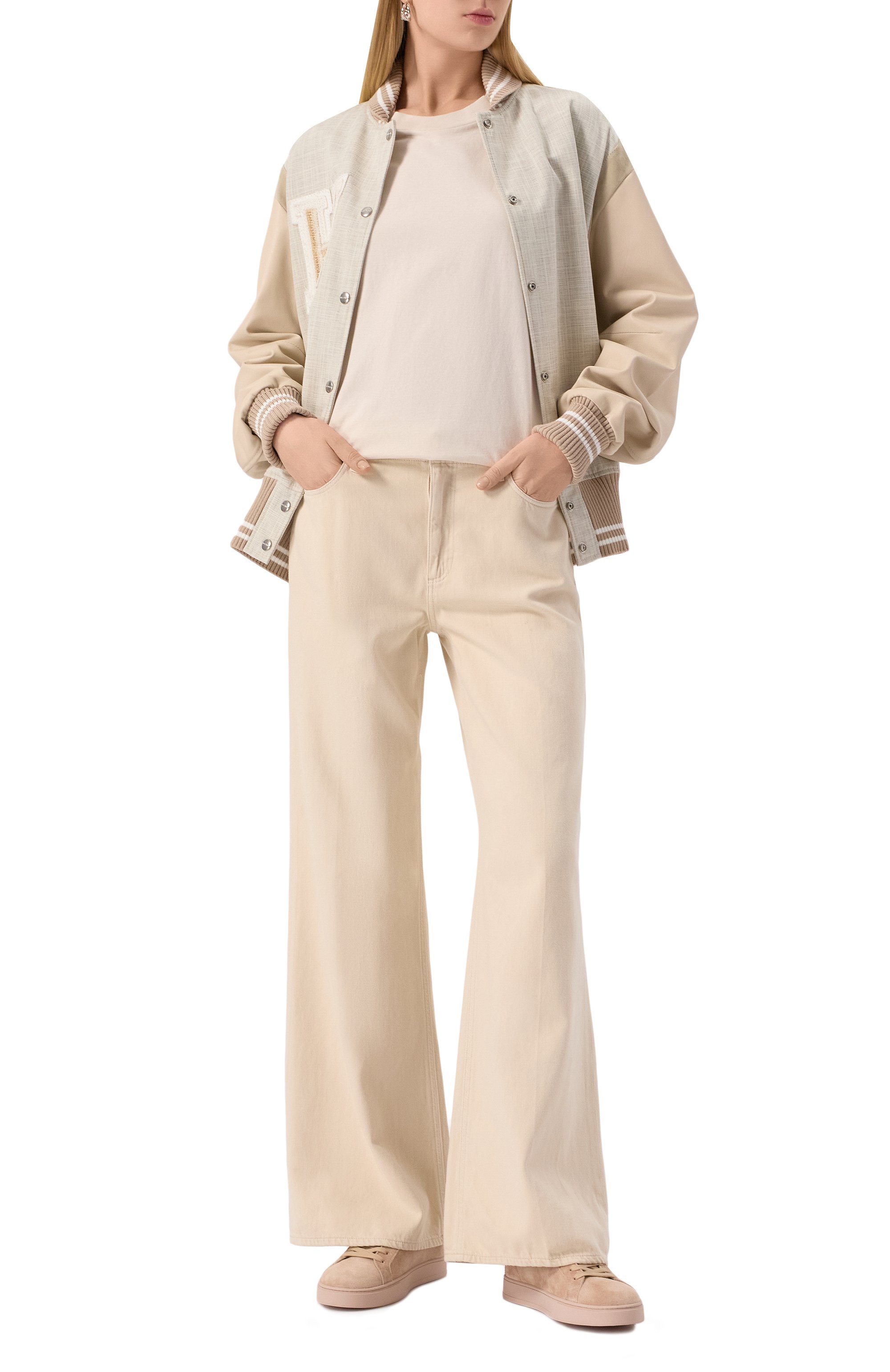 Хлопковая футболка HAIKURE светло-бежевого цвета по цене 11600 руб., арт. HEM54070TJ032PX, фото 2 Хлопковая футболка HAIKURE, арт. HEM54070TJ032PX, фото 2