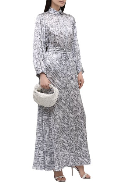 Шелковая блузка KITON серебряного цвета по цене 131000 руб., арт. D53420K0983A, фото 2 Шелковая блузка KITON, арт. D53420K0983A, фото 2