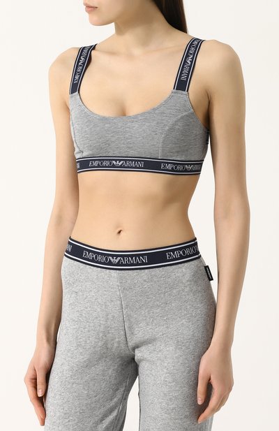 Хлопковый бюстгальтер с логотипом бренда EMPORIO ARMANI, арт. 163651/8P317, фото 3