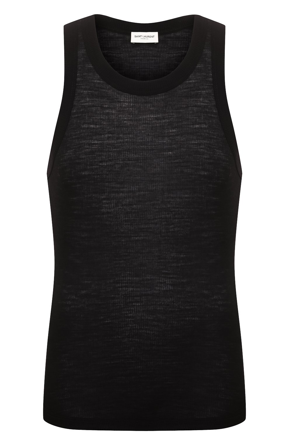 Шерстяная майка SAINT LAURENT черного цвета по цене 32650 руб., арт. 683771/Y36DN, фото 1 Шерстяная майка SAINT LAURENT, арт. 683771/Y36DN, фото 1