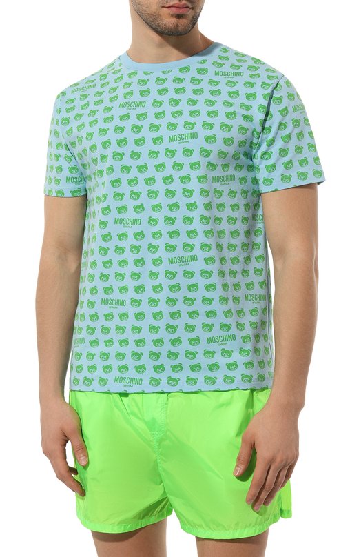 Хлопковая футболка Moschino Голубой, фото 3