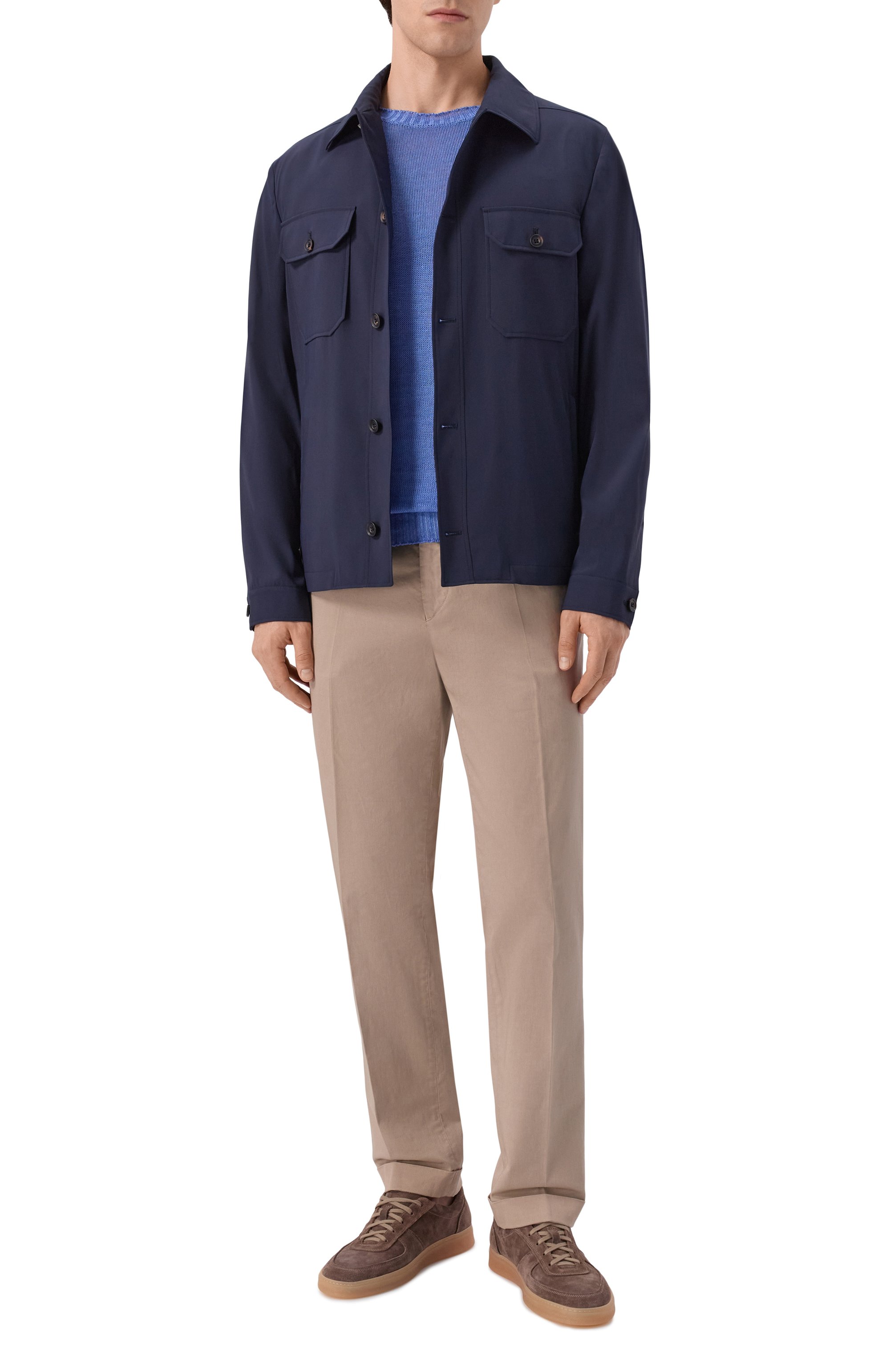 Льняной джемпер 120% LINO синего цвета по цене 35500 руб., арт. 33ALIM39FF/F966/S000, фото 2 Льняной джемпер 120% LINO, арт. 33ALIM39FF/F966/S000, фото 2