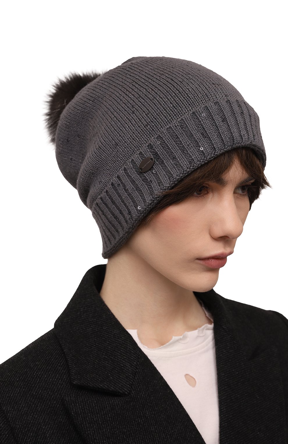 Шапка из кашемира и шелка с отделкой из соболя BLACK SABLE, арт. BS-47CC15, фото 2