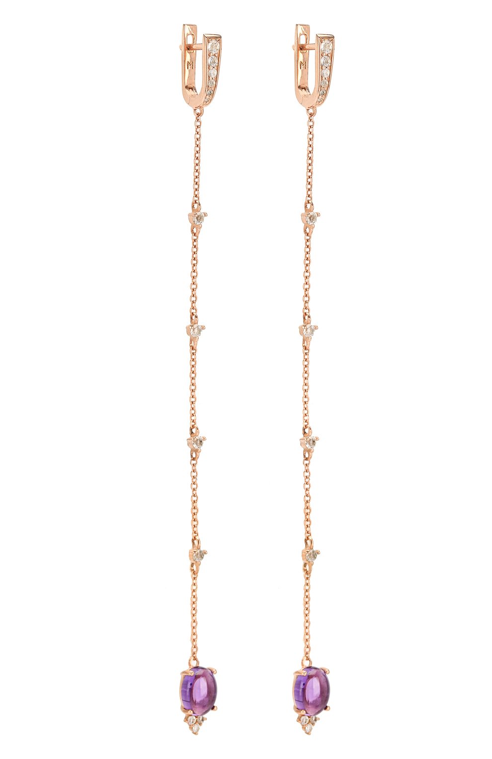 Серьги-цепочки с аметистом и топазами MOONKA, арт. ai-her-amt, фото 3