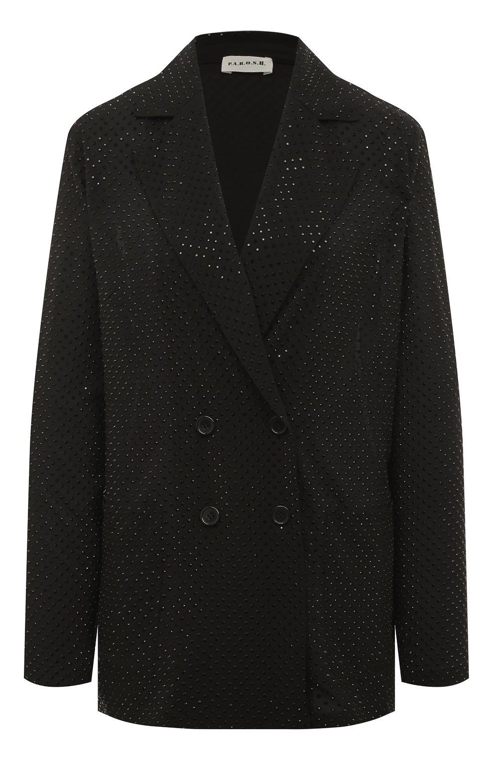 Жакет с отделкой стразами P.A.R.O.S.H. черного цвета по цене 54650 руб., арт. PETAL-D431534, фото 1 Жакет с отделкой стразами P.A.R.O.S.H., арт. PETAL-D431534, фото 1