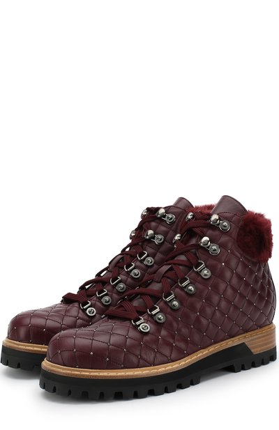 Кожаные ботинки LE SILLA бордового цвета по цене 104000 руб., арт. 7512M040M1MMCHI, фото 1 Кожаные ботинки LE SILLA, арт. 7512M040M1MMCHI, фото 1