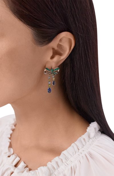 Серьги QUEENSBEE зеленого цвета по цене 108020 руб., арт. 201439, фото 2 Серьги QUEENSBEE, арт. 201439, фото 2