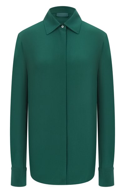 Шелковая рубашка MVST зеленого цвета по цене 94850 руб., арт. M25.1PW.B004/SILK, фото 1 Шелковая рубашка MVST, арт. M25.1PW.B004/SILK, фото 1