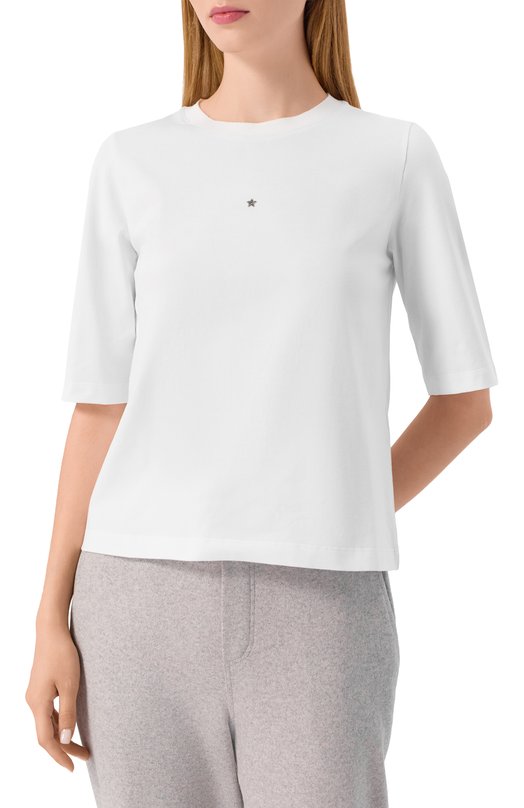 Хлопковая футболка Lorena Antoniazzi TS24D/4577 Белый  TS24D/4577 Фото 3