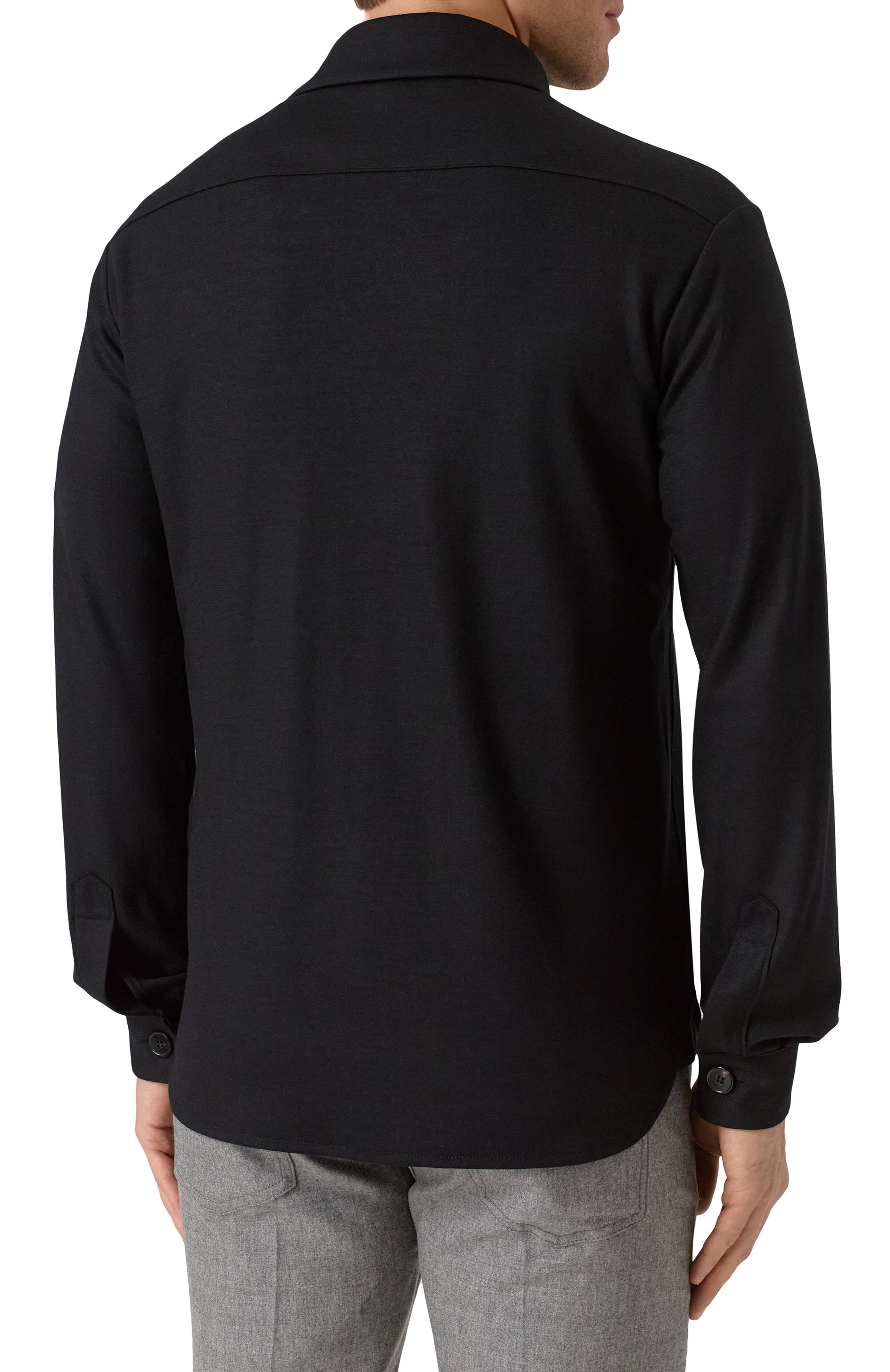 Шерстяная куртка-рубашка HARRIS WHARF LONDON черного цвета по цене 76750 руб., арт. C9320MYM, фото 4 Шерстяная куртка-рубашка HARRIS WHARF LONDON, арт. C9320MYM, фото 4