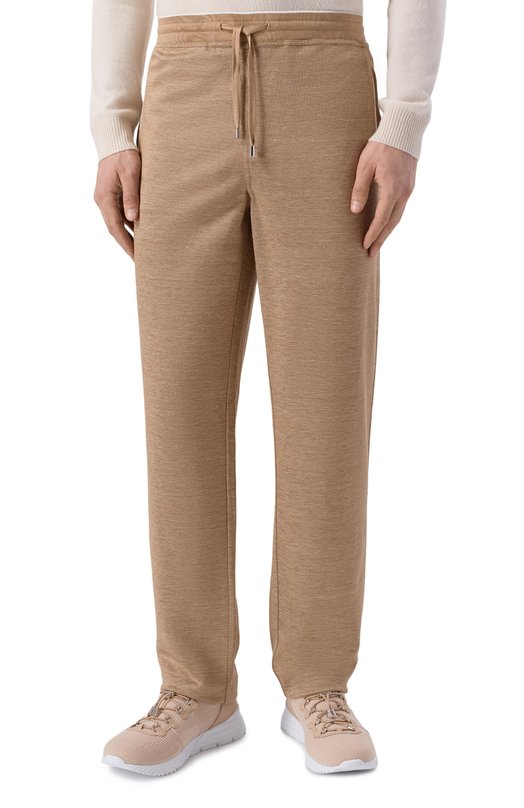 Брюки из шелка и льна Stefano Ricci K919052P3D/T26103_001 Бежевый  K919052P3D/T26103_001 Фото 3